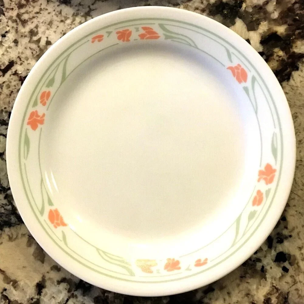 Corelle PEACH GARLAND Salad / Dessert Plates Set of 4 - 7-1/4